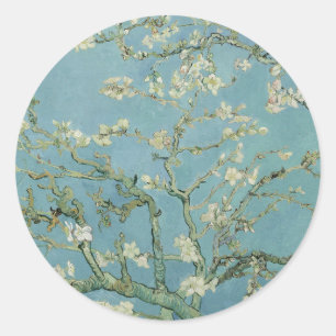 Almond Blommars Painting av Van Gogh Runt Klistermärke