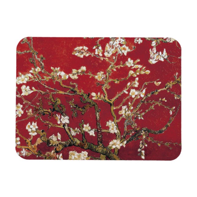 Almond Blommars Red Vincent van Gogh Art Painting Magnet (Horisontell)