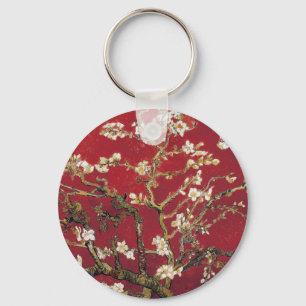 Almond Blommars Red Vincent van Gogh Art Painting Nyckelring
