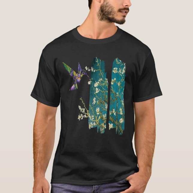 Almond Blommars Vincent Van Gogh hummingbird T Shirt (Framsida)