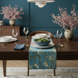 Almond Blossom Floral Boho Blue Classic Art Kökshandduk