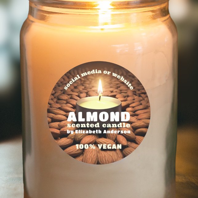 Almond Candle Runt Klistermärke (Skapare uppladdad)