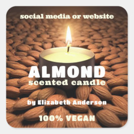 Almond Candle Square Sticker Fyrkantigt Klistermärke