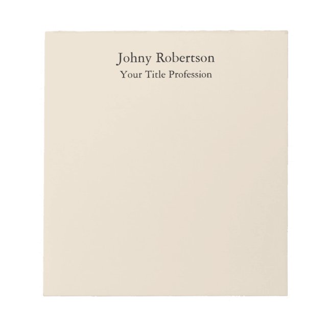 Almond Färg Plain Elegant Professionell Modern Anteckningsblock (Framsida)