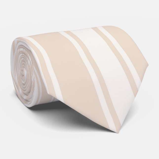 Almond Färg Rand Funky Mönster Slips (Rullad)