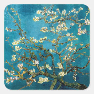 Almond Grenar i Bloom Square Stickers Fyrkantigt Klistermärke
