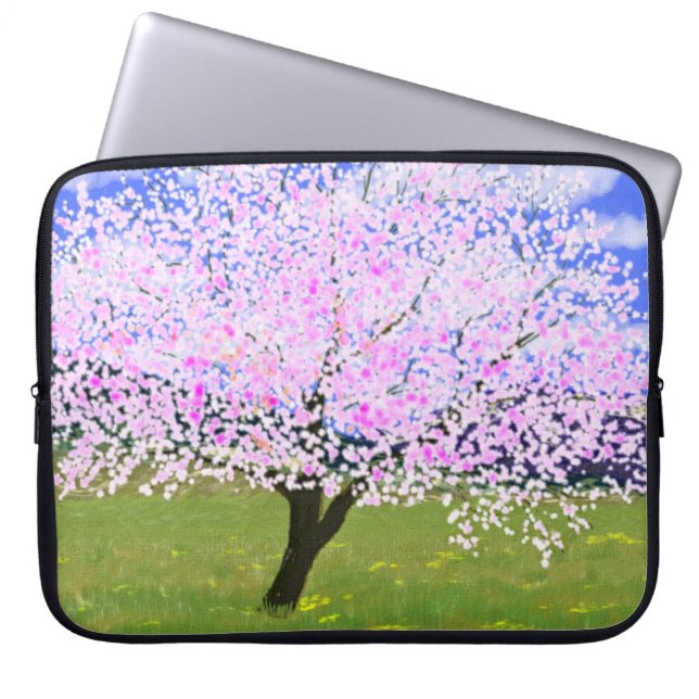 Almond i Bloom Laptop Sleeve (Framsidan)