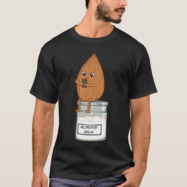 Almond Milk Vegan Vegetarian Animal Rights Activis T Shirt (Framsida)