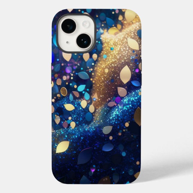 Almond Navy Blue Glitter iPhone Mate Tuff Fodral (Baksida)