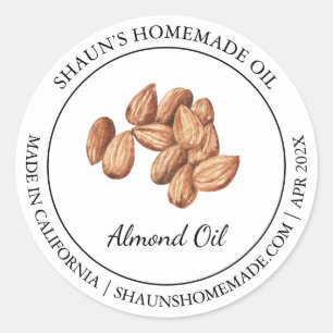 Almond Oil Modern-etikett Runt Klistermärke