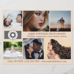 Almond Photo Collage QR Logotyp Photogratography B Reklamblad