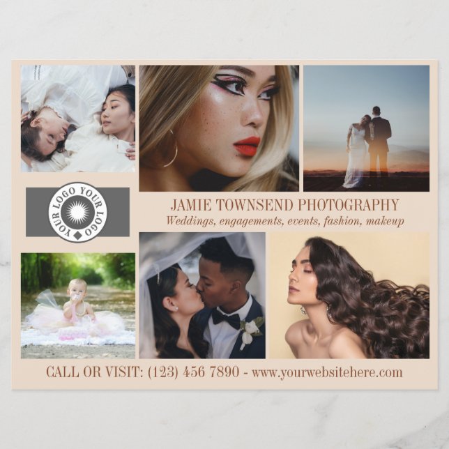 Almond Photo Collage QR Logotyp Photogratography B Reklamblad (Framsidan)