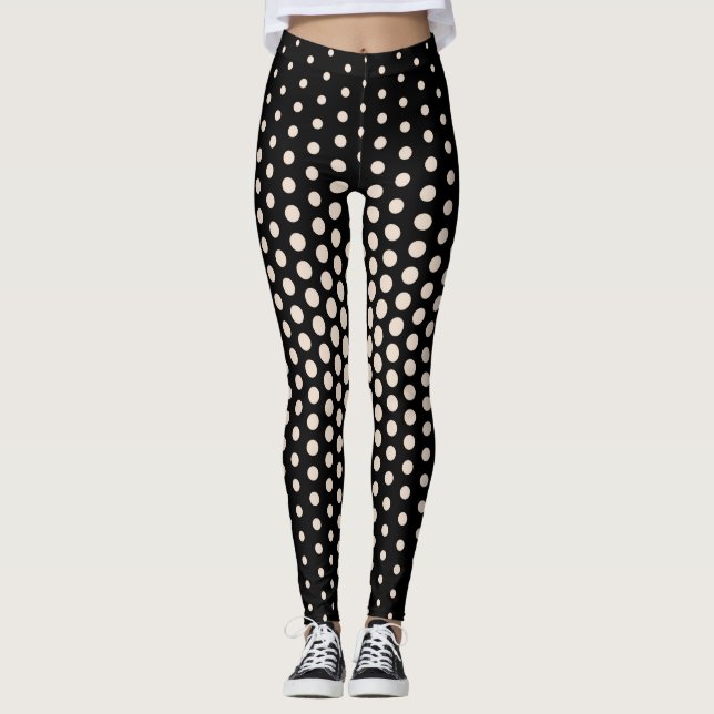 Almond Techno Dot Mönster Leggings (Framsida)