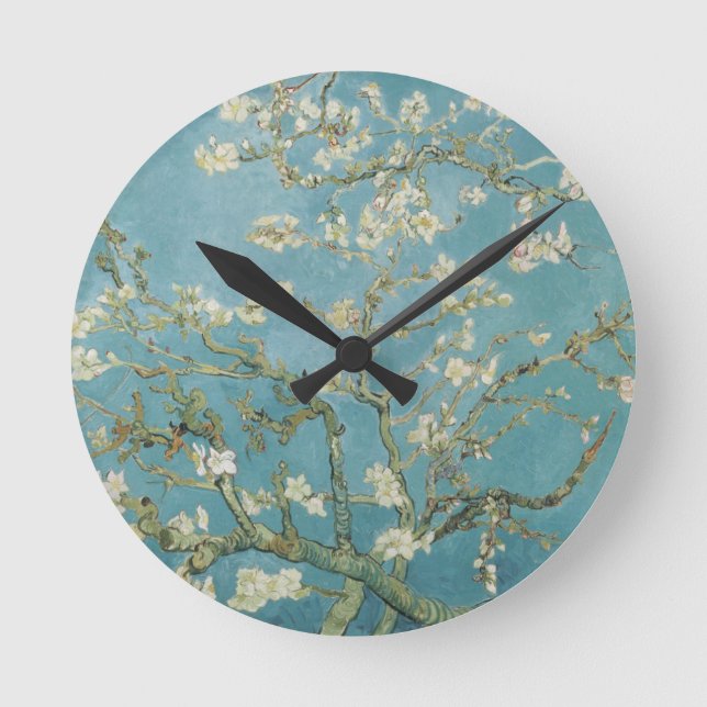 Almond träd i blommar av Vincent Van Gogh Rund Klocka (Framsida)