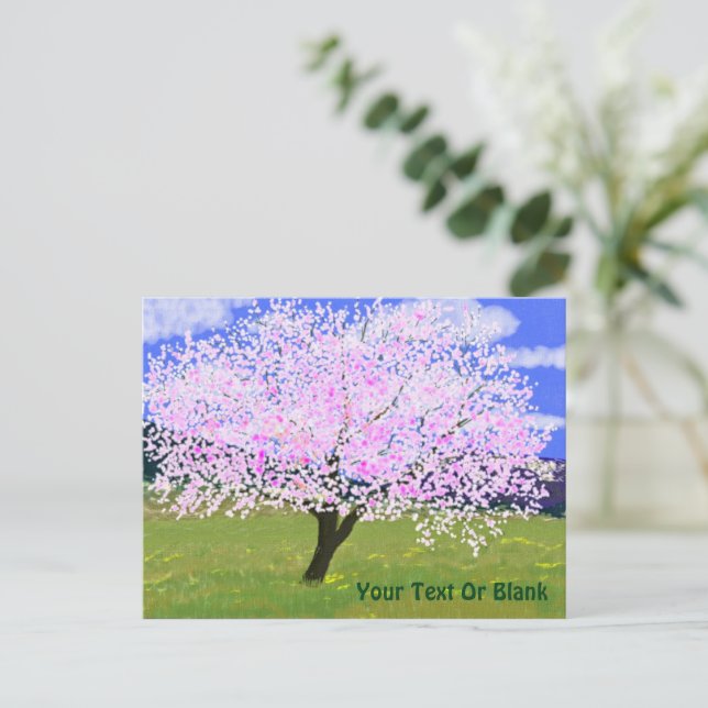 Almond Träd i Bloom Vykort (Stående Fram)