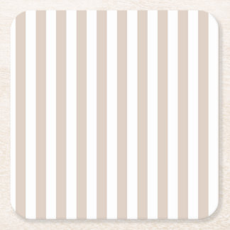 Almond & White Stripes Underlägg Papper Kvadrat