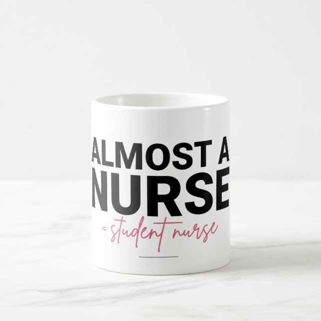 Almost a Nurse Student Nursing School Pink Script Kaffemugg (Center)