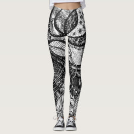 Almost Everywhere 3 Black & White Acrylic Painting Leggings