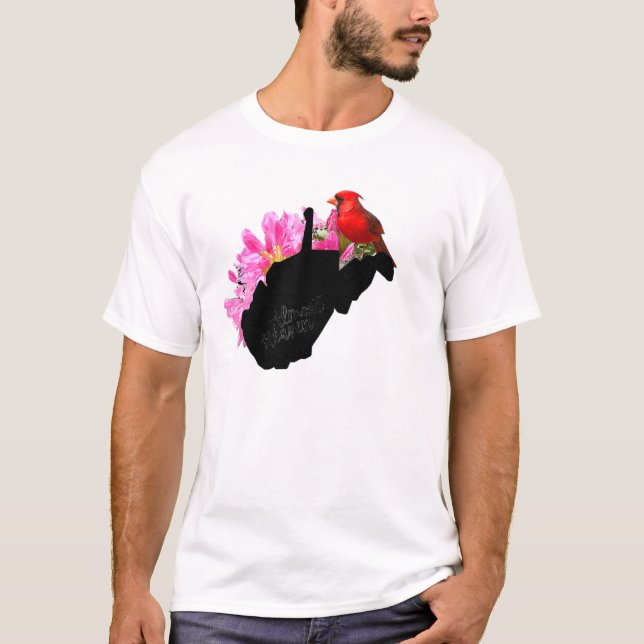 Almost Heaven West Virginia Cardinal Wv T Shirt (Framsida)