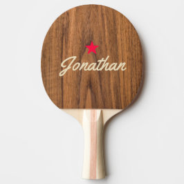 Almträ Vintage Stjärn Signatur Pingisracket