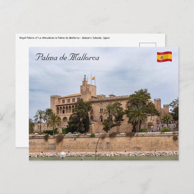 Almudaina Palace i Palma de Mallorca Vykort (Fram/baksida)