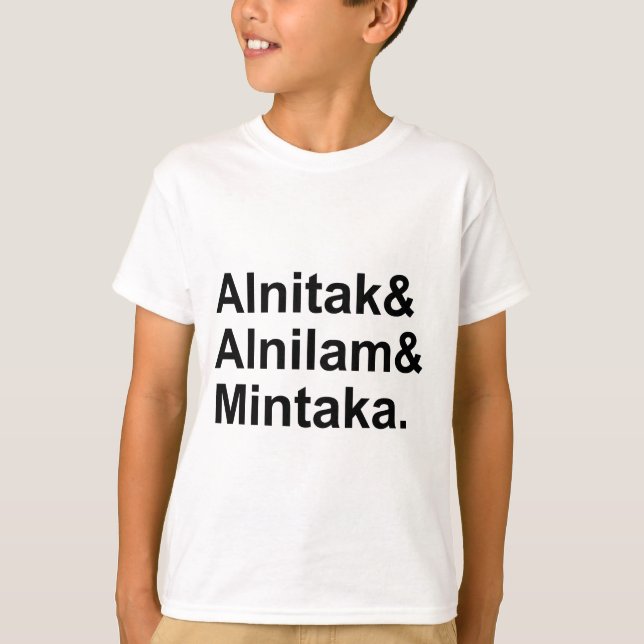 Alnitak Alnilam Mintaka | 3 Orionens Bälte Tee Shirt (Framsida)