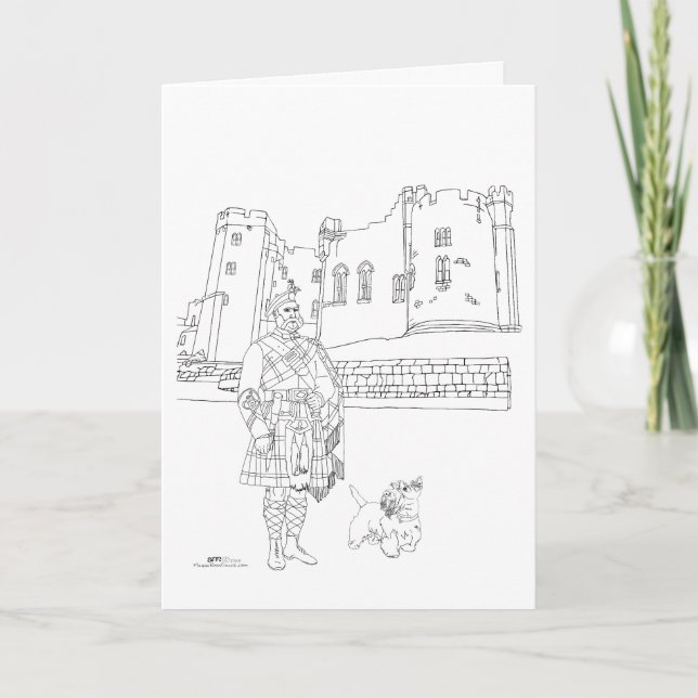 Alnwick Castle, Kiltad herre, Scottie Dog Kort (Framsida)