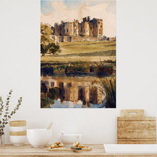 Alnwick Castle Northumberland Konst Slottets marke Poster