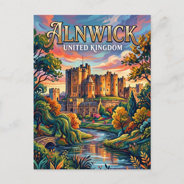 Alnwick Storbritannien Vykort (Framsida)