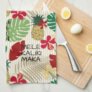 ALO-HO-HO-HA Hawaiian Tropical Helgdag Kökshandduk