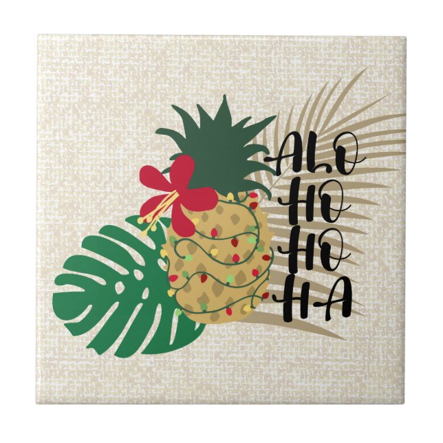 ALO-HO-HO-HA Hawaiian Tropical Pineapple Kakelplatta (Framsidan)