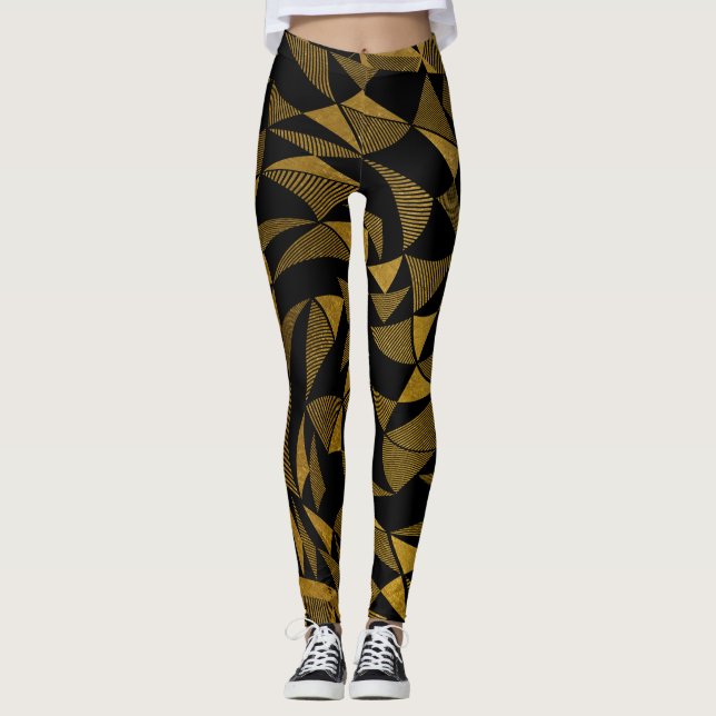 ALOCADO PATRON DE FIGURAS COLOR ORO LEGGINGS (Framsida)