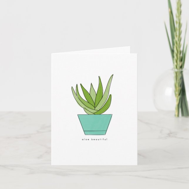 Aloe Beautiful | Puns Greeting Card Kort (Framsida)