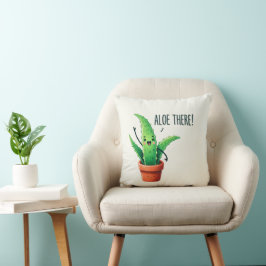 Aloe! Cute Aloe Vera Plant Dekorativ kudde