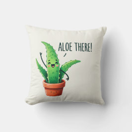 Aloe! Cute Aloe Vera Plant Dekorativ kudde