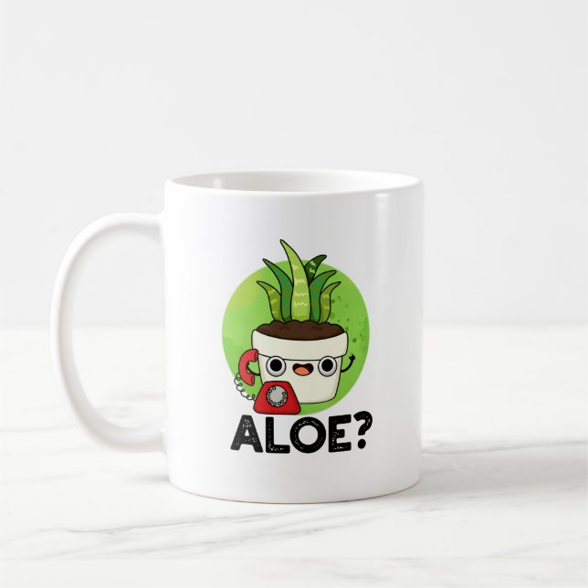 Aloe Cute Aloe Vera Plant PUn Kaffemugg (Vänster)