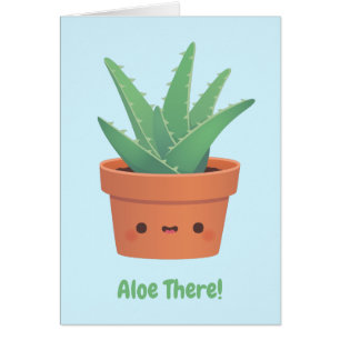 Aloe där, hej där rolig ordlek hälsning hälsningskort