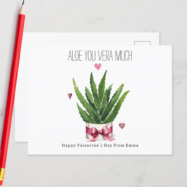 Aloe du Vera Much Pun Classroom Valentine Vykort (Skapare uppladdad)