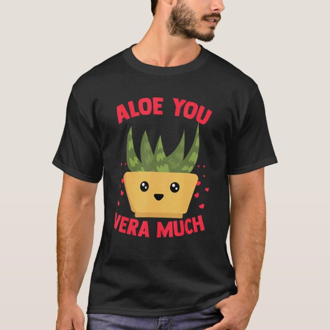 Aloe du Vera mycket Aloe Vera Plant Heart Thabel G T Shirt (Framsida)