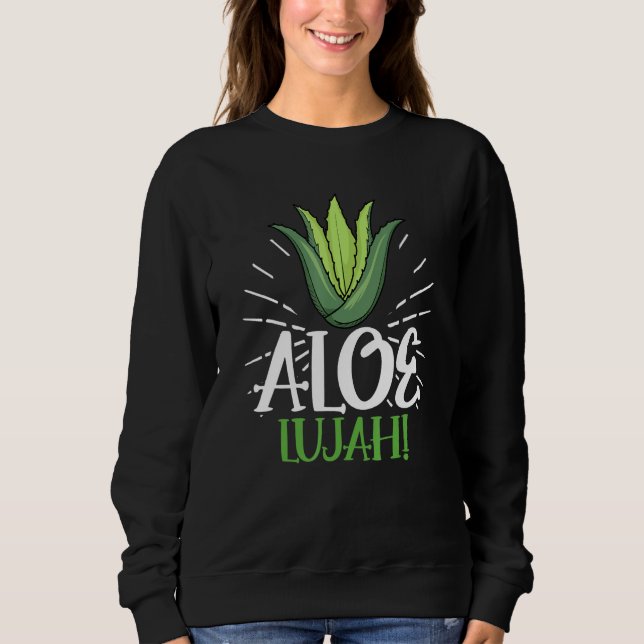 Aloe Lujah Succulent Gardener Aloe Vera T Shirt (Framsida)
