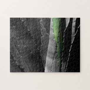 Aloe - Macro Fine Art-fotografi i svartvitt Pussel