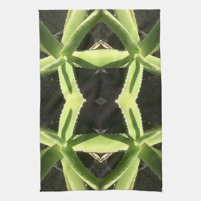 Aloe Mönster 3h Kökshandduk (Vertikal)