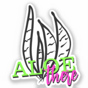 Aloe Planta Neon Script Bokstäver Klistermärken