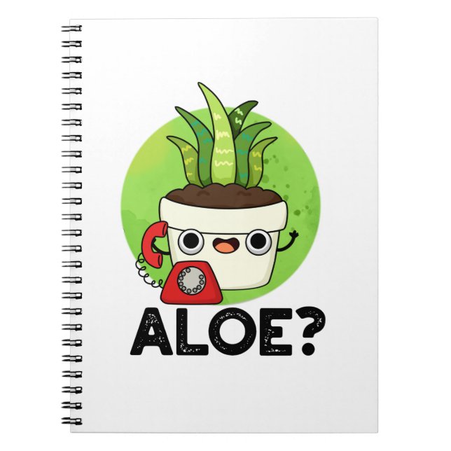 Aloe Roligt Växt Hej Puns  Anteckningsbok (Framsidan)