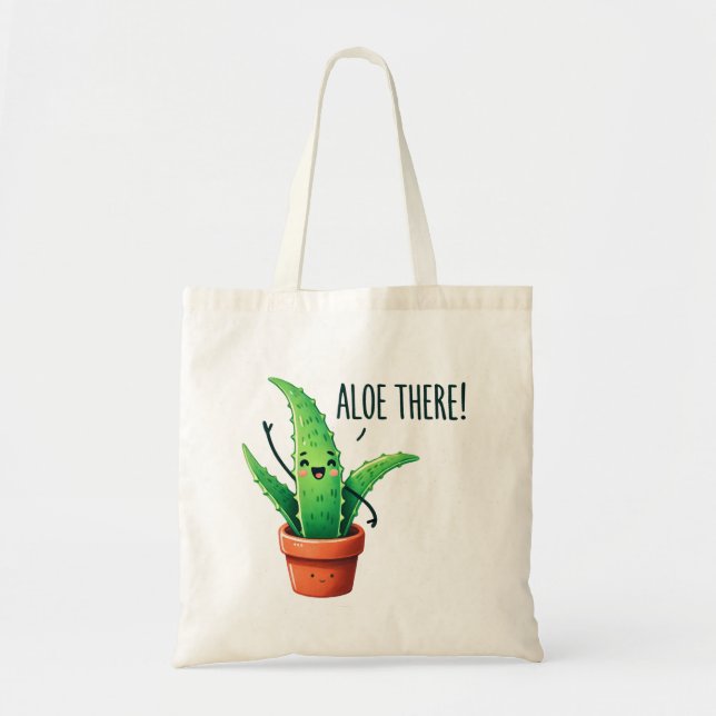 Aloe! Tote Bag för Cute Aloe Vera Plant Tygkasse (Framsidan)