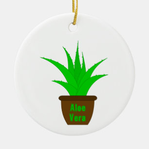Aloe Vera med etikett Julgransprydnad Keramik