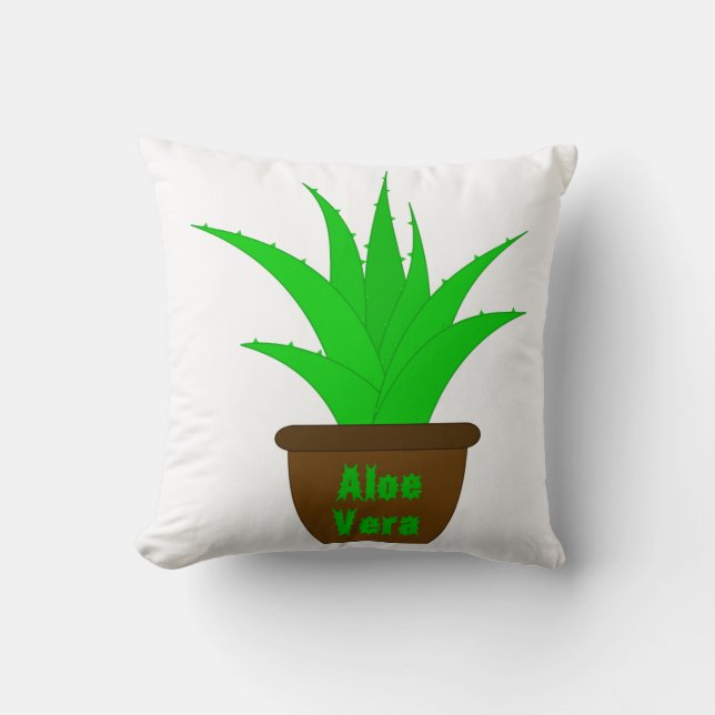 Aloe Vera med etikett Kudde (Framsida)
