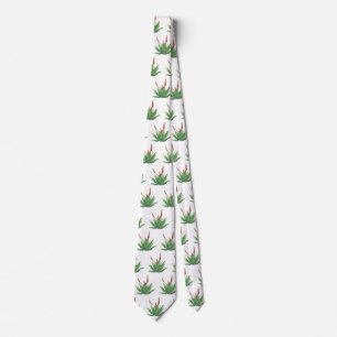 Aloe Vera Mönster Neck Tie Slips