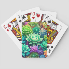 Aloe Vera och Succulents Collage Casinokort