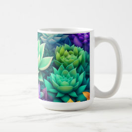 Aloe Vera och Succulents Collage Kaffemugg